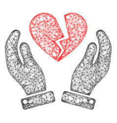 Web Net Broken Heart Care Hands Icon