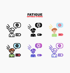 Fatigue Corona Fever Icon With Different Style