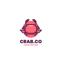 Logo Crab Simple Mascot Style