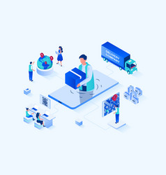 Online Delivery 3d Isometric Web Design