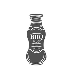 Bbq Sauce In Glass Bottle Silhouette Glyph Icon