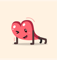 Cartoon Heart Character Doing Push Up