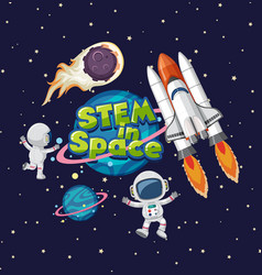 Stem In Space Logo On Saturn In Space