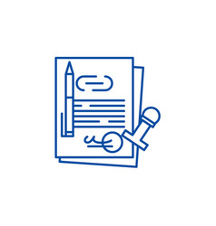 Corporate Law Line Icon Concept Law