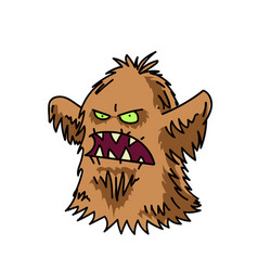 Hairy Monster Cartoon Hand Drawn Image