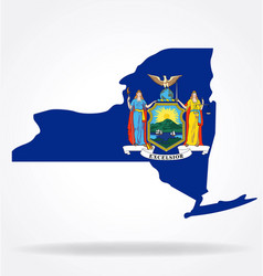 New York Ny State Flag Map Shape