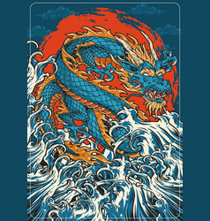 Chinese River Dragon Sticker Colorful