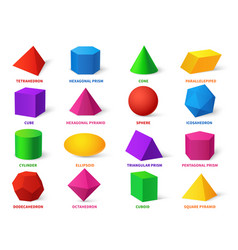 Color Basic Shapes Realistic 3d Geometric Forms