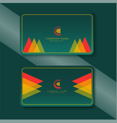 Elegant Business Card Templates In Green Gradient