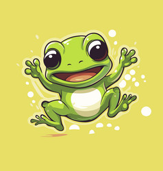 Frog Cartoon Character Isolated On A White