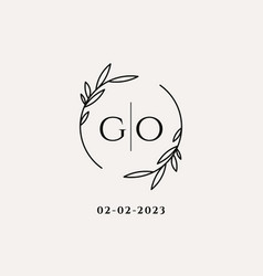 Letter Go Wedding Monogram Logo Design With