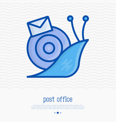 Snail Mail With Envelope Thin Line Icon