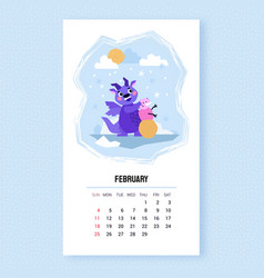 2024 Dragon Calendar February Cute