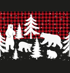 Christmas And New Year Pattern At Buffalo Plaid