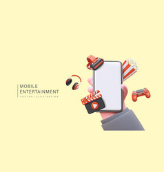 Mobile Entertainment 3d In Cartoon Style Hand