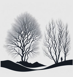 Tree Silhouettes Hand Drawn