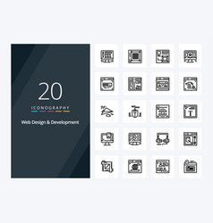 20 Web Design And Development Outline Icon