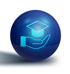 Blue Education Grant Icon Isolated On White