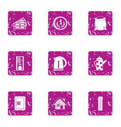 Seclusion Icons Set Grunge Style