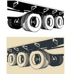 Three Axle Trailer Wheelsets Close-up