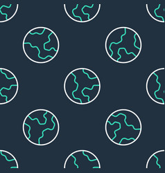 Line Earth Globe Icon Isolated Seamless Pattern