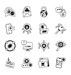 Pack Of Cybersecurity Glyph Icons