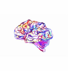 Watercolor Brain Creativity Concept