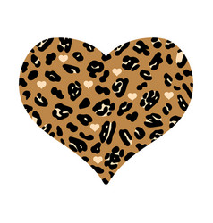 Wild Leopard Printed Heart Clipart