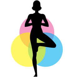 Woman In Yoga Tree Pose Silhouette