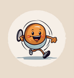 A Cartoon Tennis Player Character Running