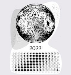 Moon Calendar 2022 White Northern Hemisphere