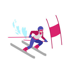 Slalom Ski Isometric Composition