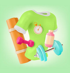 3d Health And Fitness Concept Background Cartoon