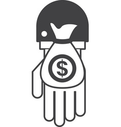 Hand And Money In Minimal Style