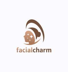 Beautiful Face Charm Logo Design Facial Skin