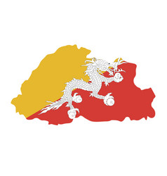 Bhutan Flag National Europe Emblem Map Icon