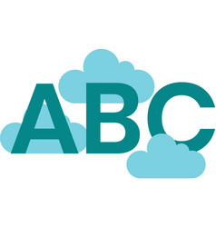 Letters Abc Floating In The Clouds In Minimal