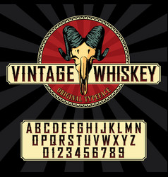 Vintage Whiskey Label Font Poster