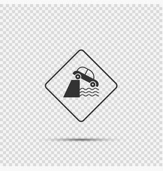 Caution Cliff Ahead Sign On Transparent Background