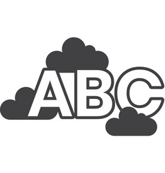 Letters Abc Floating In The Clouds In Minimal