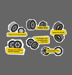 Tire Rotation Label Advertising Collection