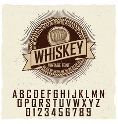 Vintage Whiskey Label Font Poster