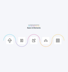 Basic Ui Elements Line 5 Icon Pack Including Task