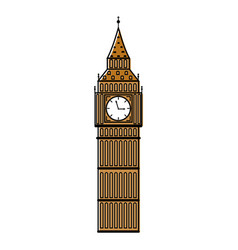 Of Big Ben Tower On Plain Background