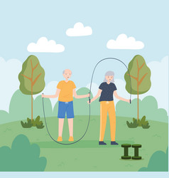 Old Couple With Jumping Rope