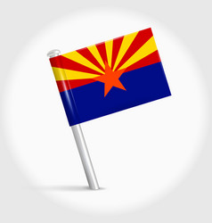 Arizona Map Pin Flag 3d Realistic