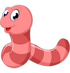 Cute pink worm cartoon Royalty Free Vector Image