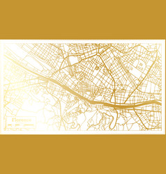 Florence Italy City Map In Retro Style Golden