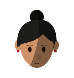 Happy Woman With Hair In High Bun Icon Image