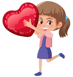 Little Girl Holding An Inflatable Heart